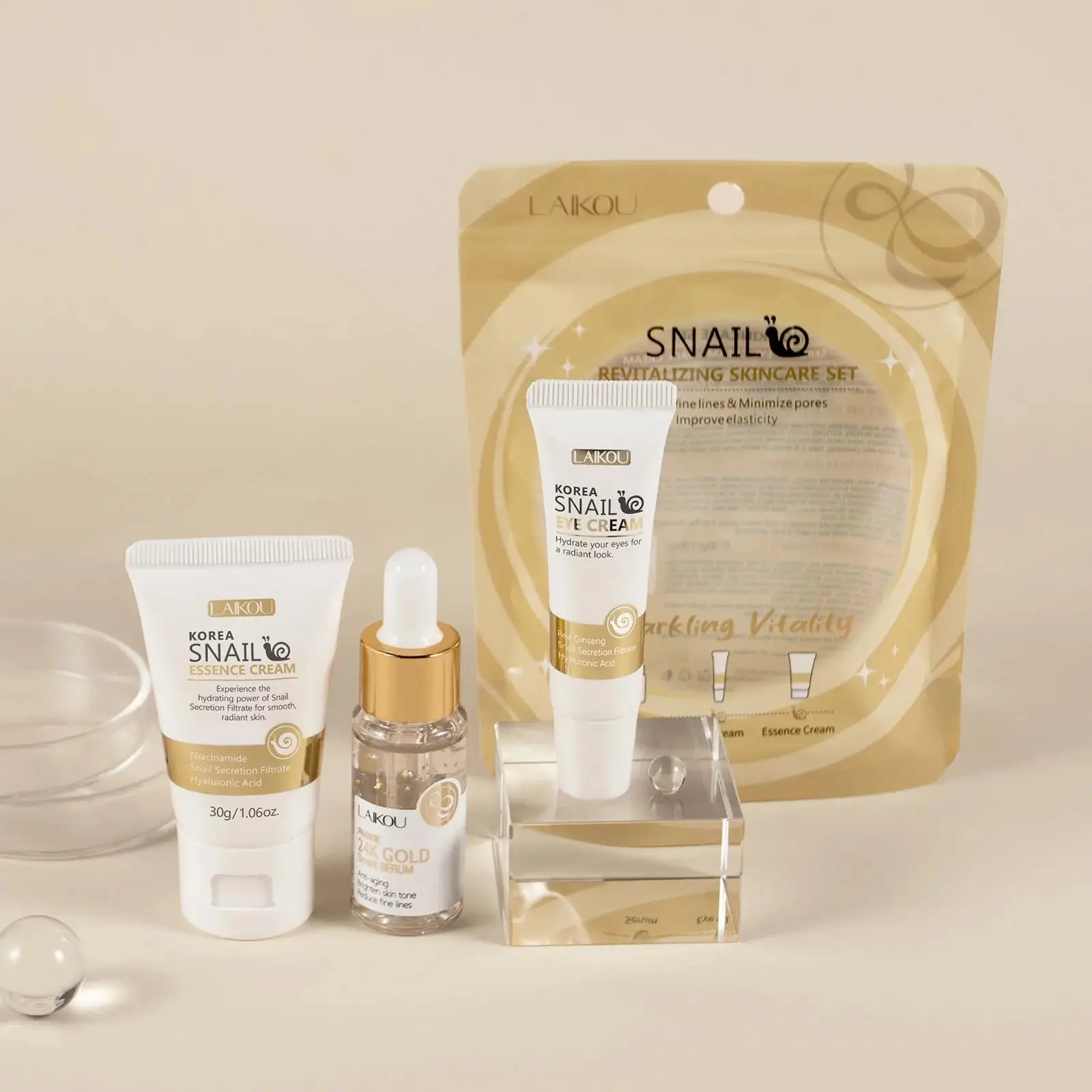 24K Gold Snail Repair Serum Ey - Luxury Skincare Essence ulasan dan harga
